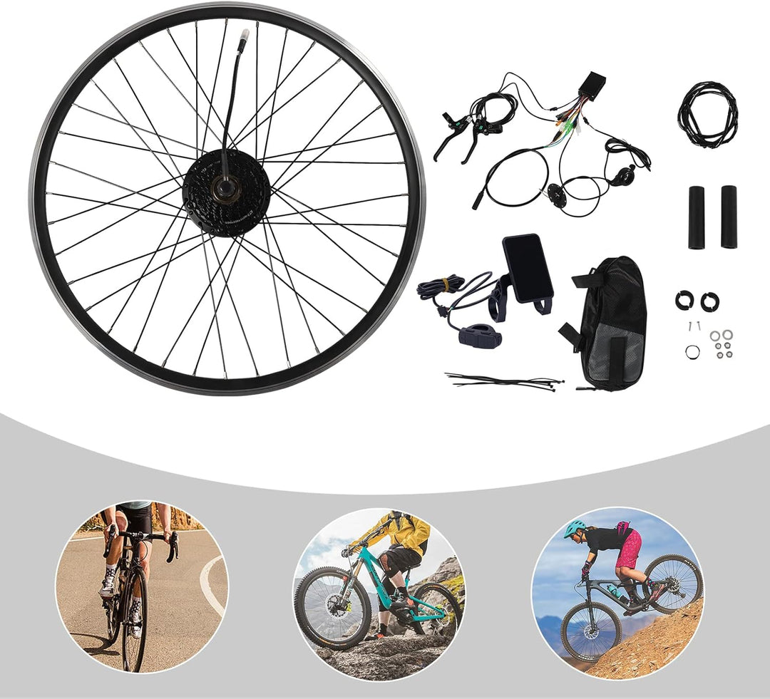 28"/29"/700C 36V 250W Ebike Hinterrad Umbausatz Kit E-Bike Nachrüstsatz mit DIY E-Bike LCD Display E