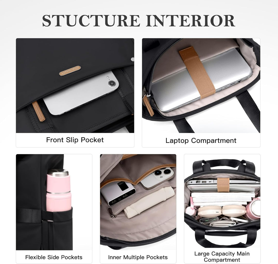 Rucksack Damen 16 Zoll,Elegant Laptop Handtasche 2 in 1, Schultasche Women Tagesrucksäcke Arbeitstas