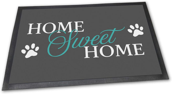 PfotenSchild Fussmatte mit lustigem Spruch - Home Sweet Home - 75 x 50 cm Schöner Fussabtreter für F