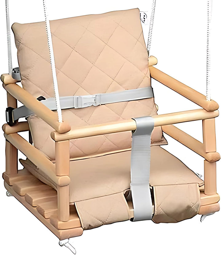 Holz Babyschaukel, Kinderschaukel, Schaukel für Kinder Schaukel 3 in 1 + SICHERHEITSGURT, Kleinkinds