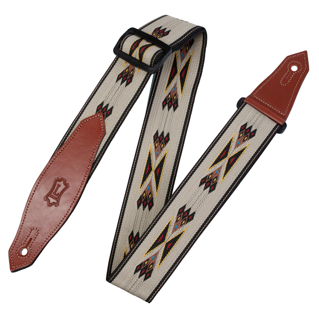 Levy's MSSN80-TAN Gitarrengurt Tan (Polypropylen, Navajo, Jacquardwebung) Bräunen, Bräunen