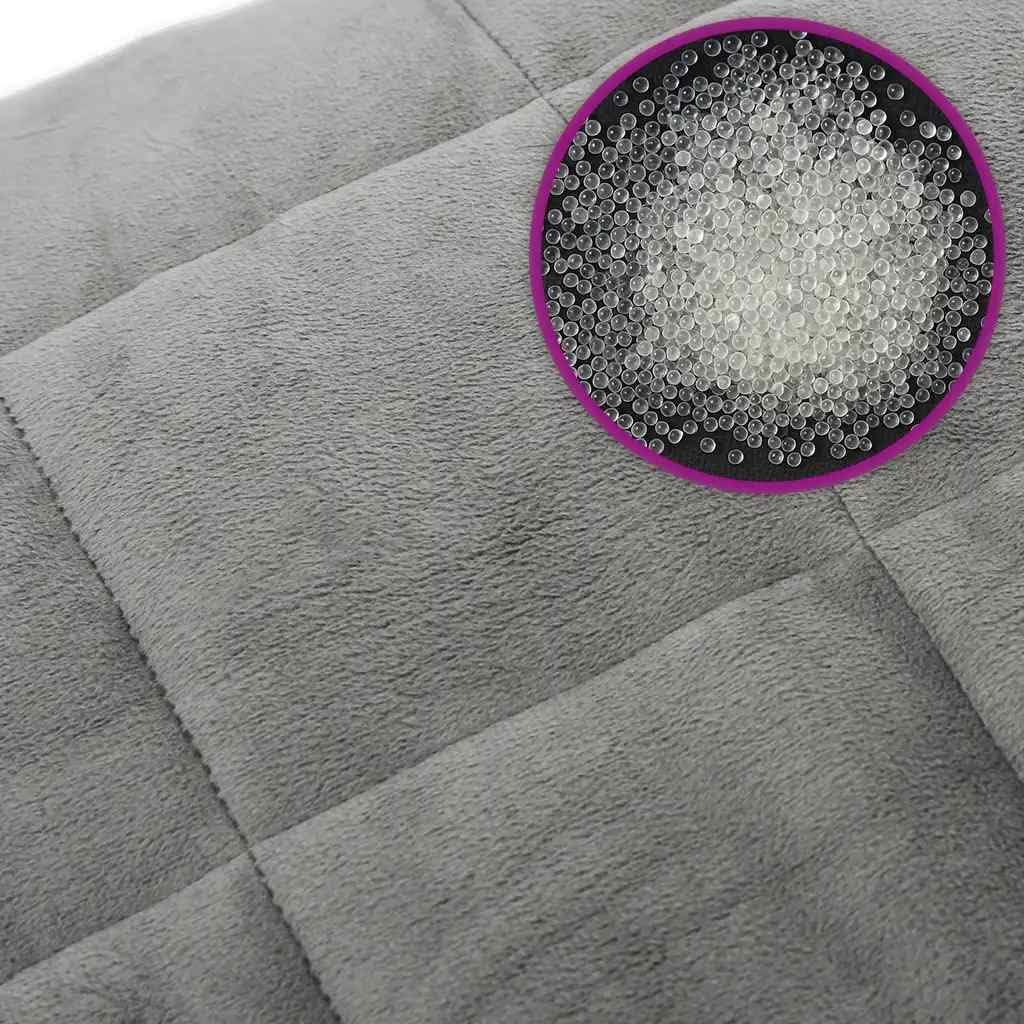 Gewichtsdecke Grau 155x220 cm 7 kg Stoff, Bequemer Stoff, Gleichmässige Gewichtsverteilung, Praktisc