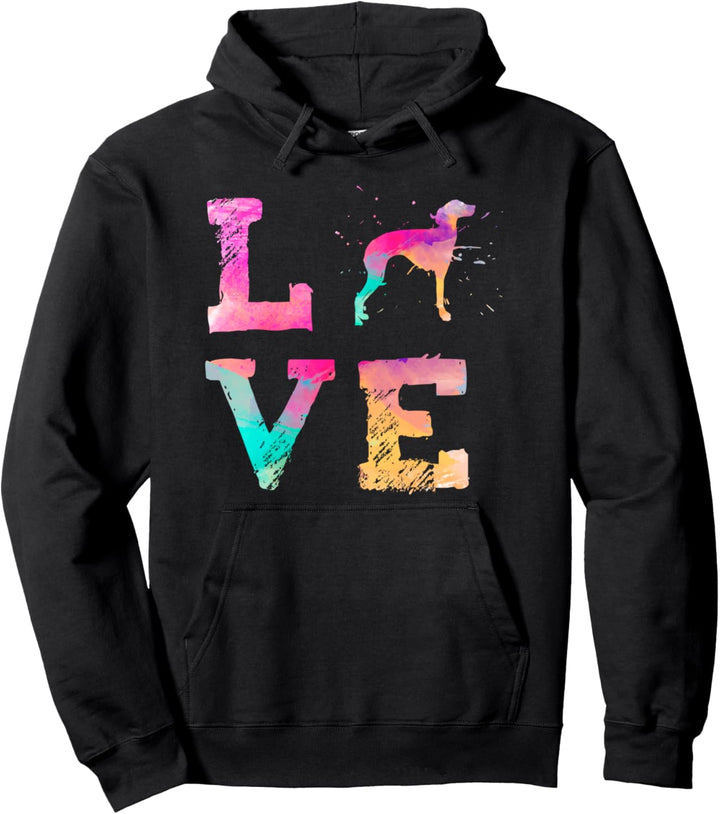 Bunte Aquarellmalerei Italienischer Windhund Hund Pullover Hoodie