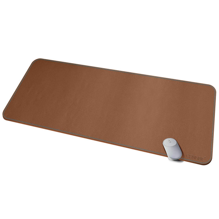 CENNBIE Schreibtischunterlage Leder 120 x 50cm, Extra grosse Tischunterlage, erweitertes PU-Leder Ma