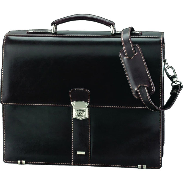 Alassio 47022 - Aktentasche MONACO, aus pflanzlich gegerbtem Leder, ca. 38,5 x 31,5 x 15 cm, dunkelb