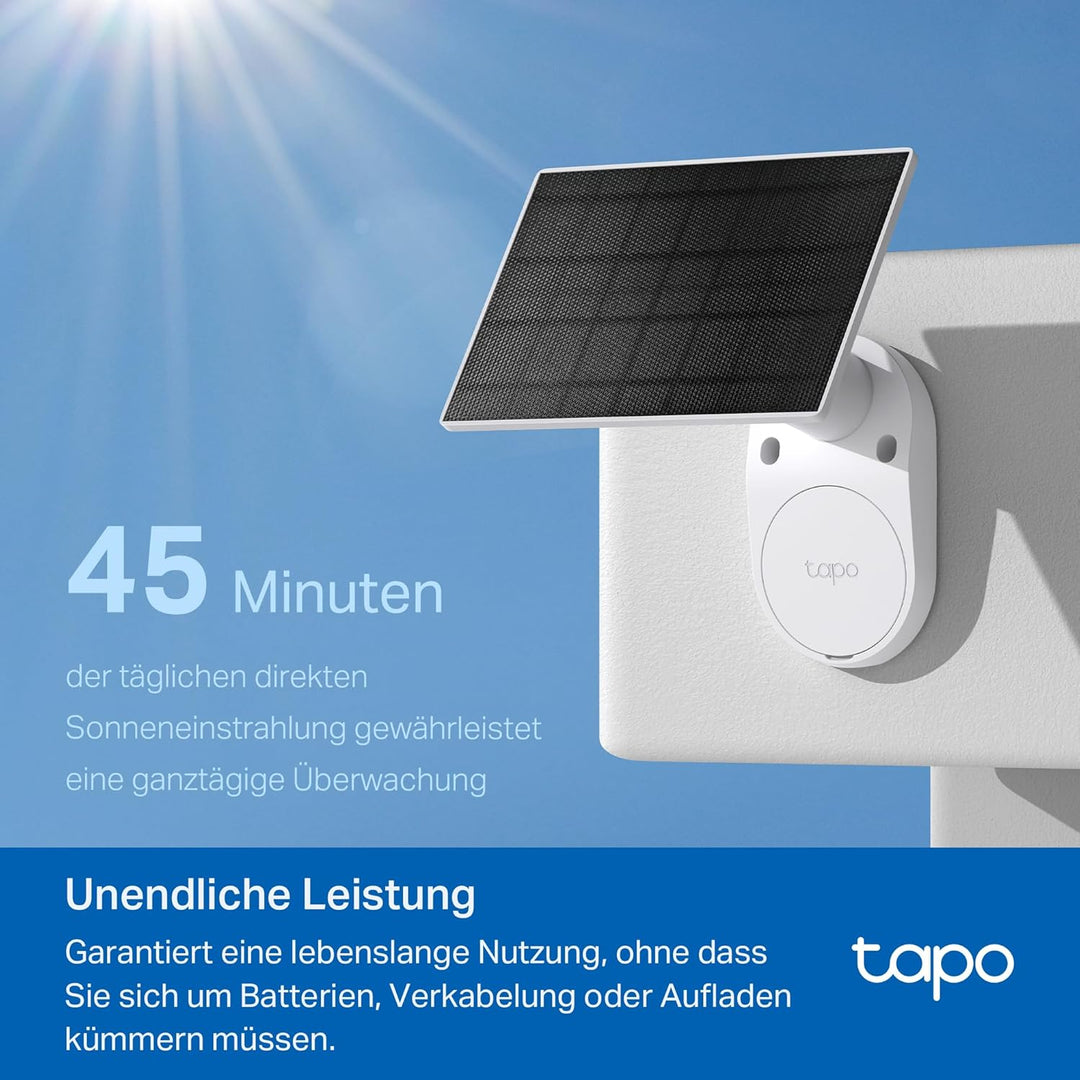 Tapo C410 KIT Solar Überwachungskamera Aussen Akku, 2K 3MP, Farbnachtsicht, MicroSD-Speicher, 6400-m