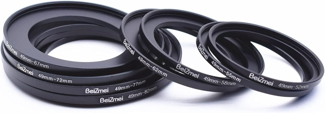 8Stück Kamera Objektiv Filter Ring Kompatibel für 49mm Kamera Objektiv,49-52/49-55/49-58/49-62/49-67