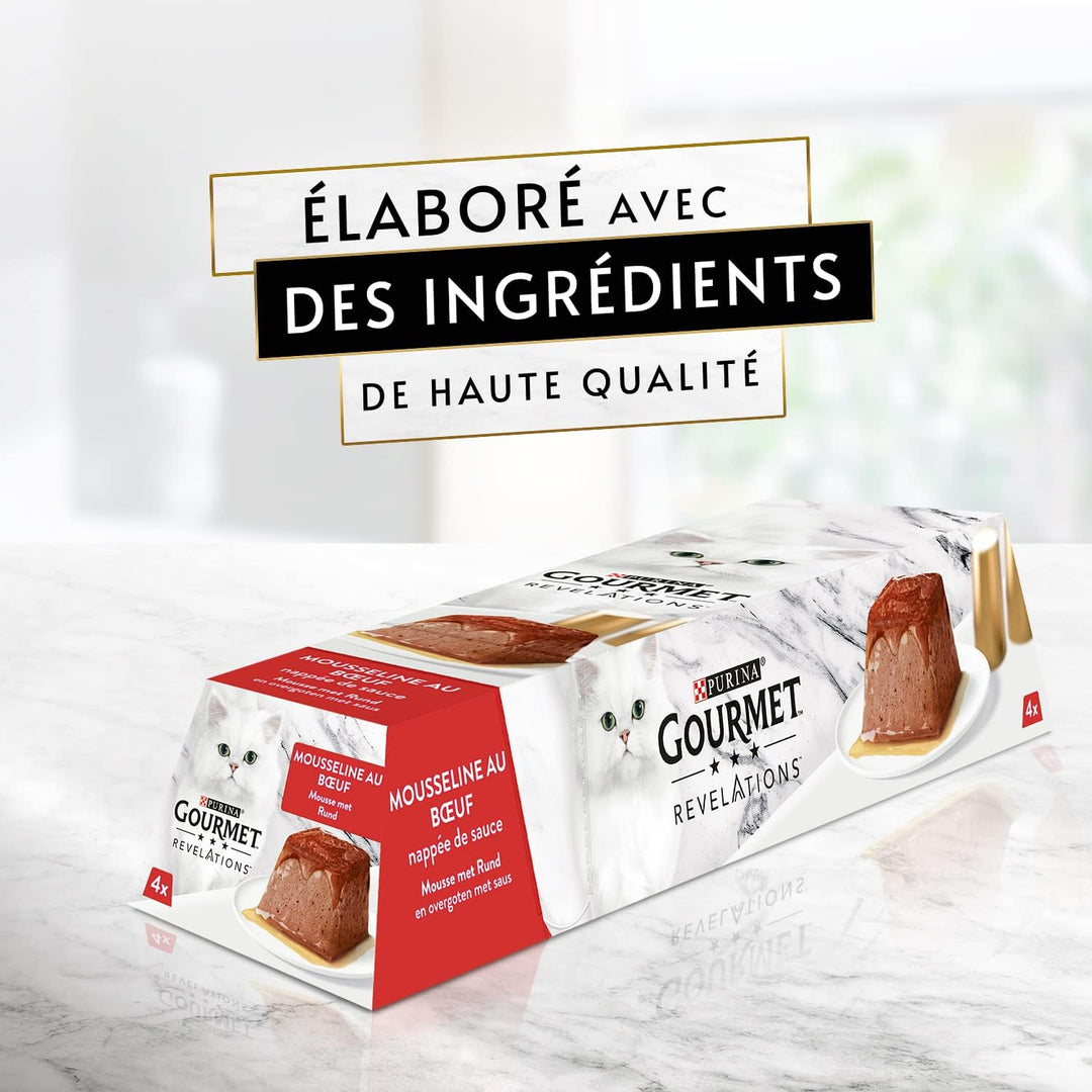 Gourmet Gourmet PURINA GOURMET Revelations Mousse, Katzenfutter nass in Sauce, Huhn & Rind, 48er Pac