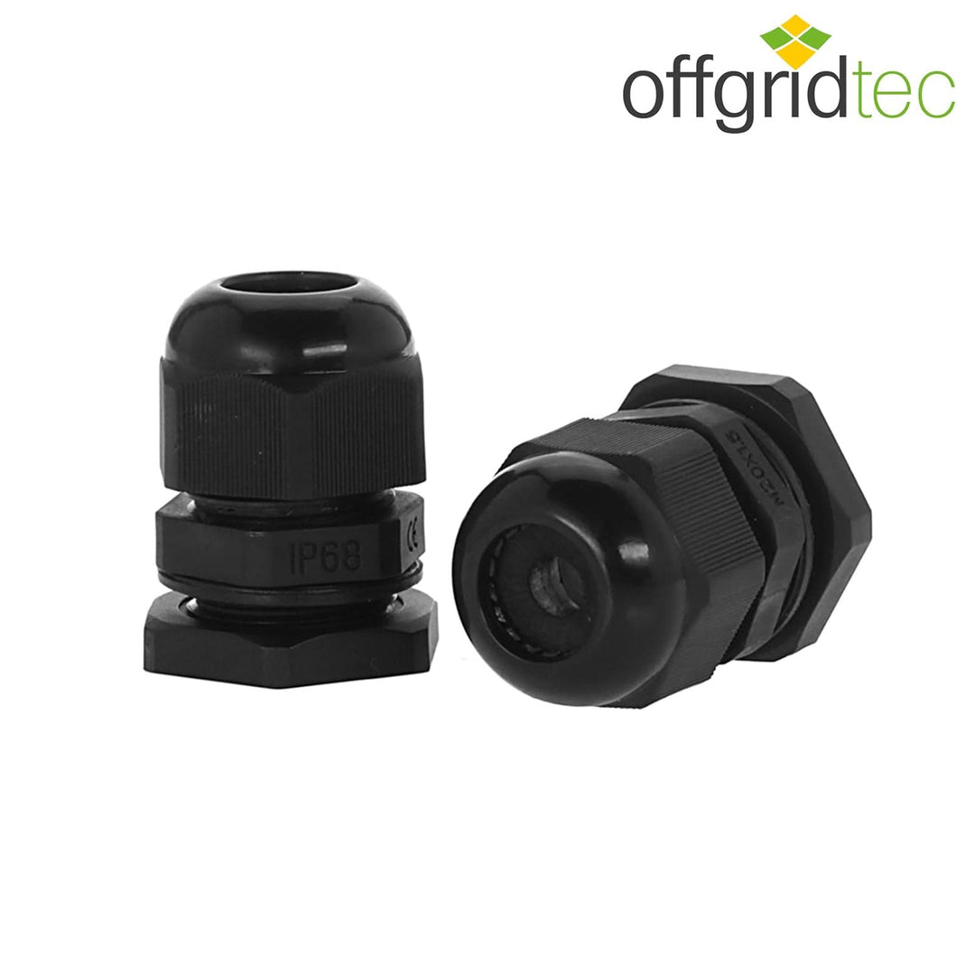 Offgridtec© Dachdurchführung 2-Fach Schwarz für Kabelaussendurchmesser 3-12mm für Wohnmobil Caravan