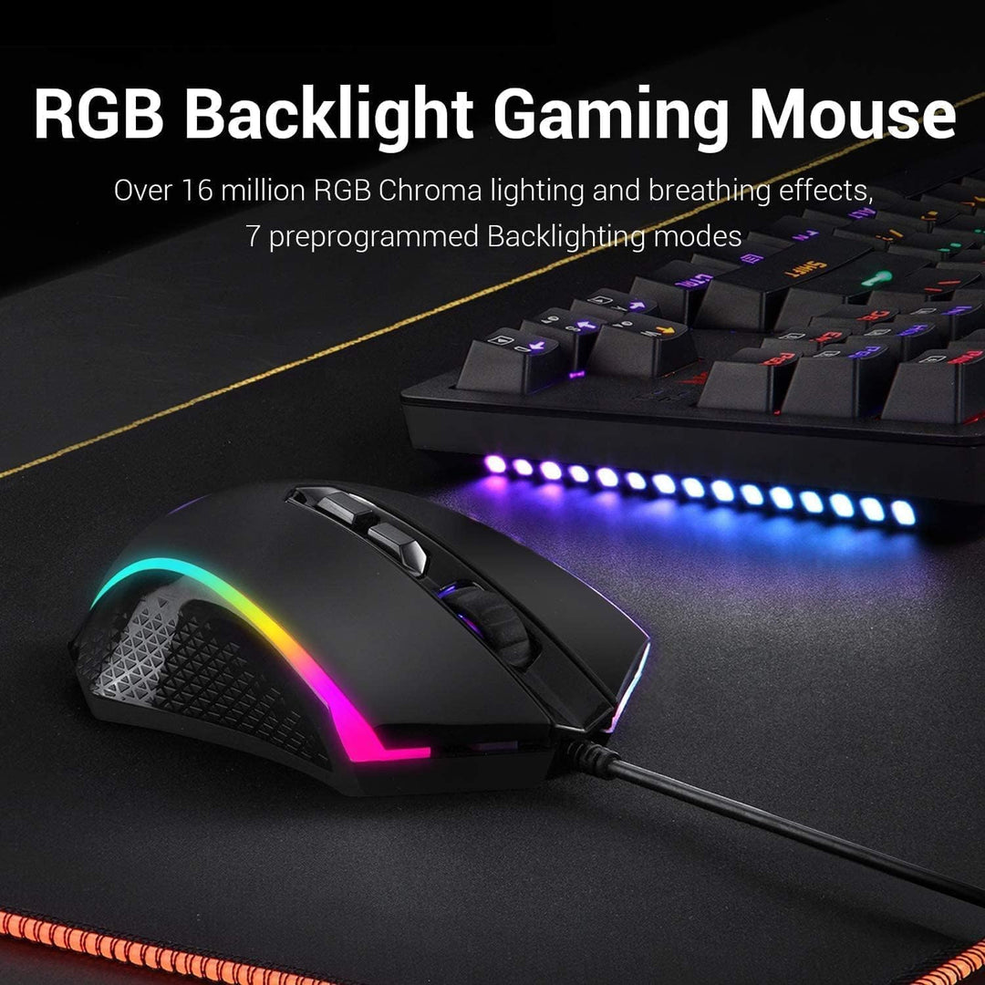 Redragon S113 Mechanische Gaming Tastatur Maus Set Regenbogen Beleuchtet mit Braunen Schaltern und R