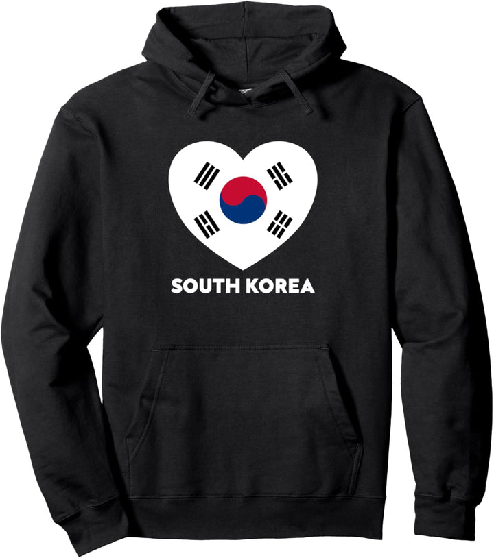 South Korea Flag Herz Pullover Hoodie