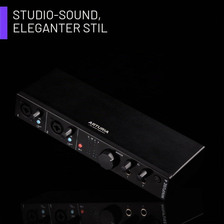 Arturia - MiniFuse 4 - Kompaktes USB-Audio-Interface mit Kreativer Software für Hochwertige Aufnahme