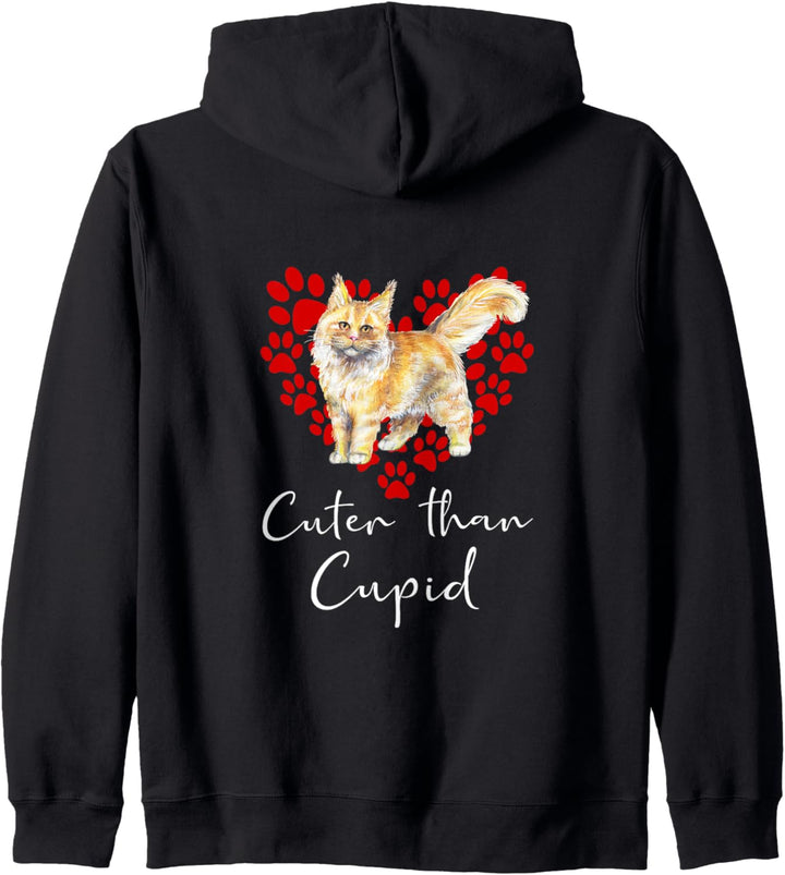 MAINE COON Cuter Than Cupid Katze Valentinstag Kapuzenjacke
