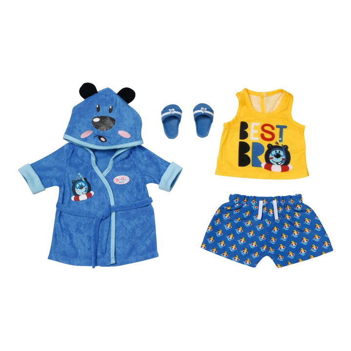 BABY born Bath Deluxe Bademantel 43cm - Puppenkleidung für 43 cm Puppen, Bade-Set in blau gelb beste