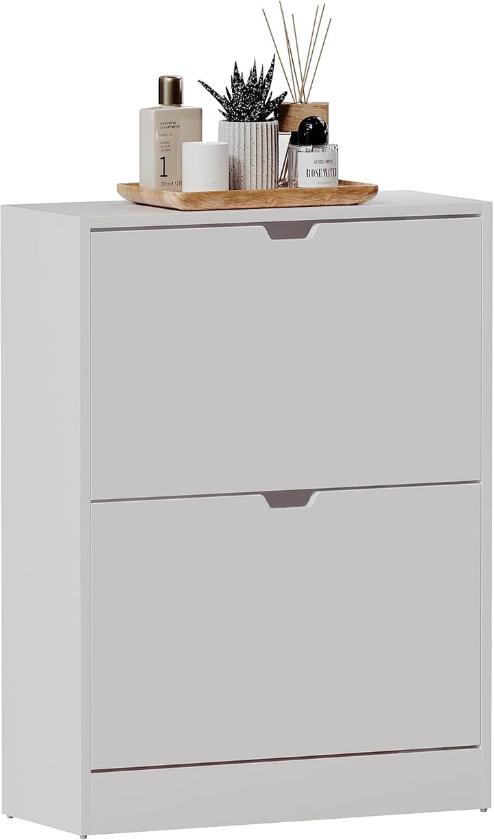 Vida Designs Schuhschrank mit 2 Schubladen, platzsparender Schuhschrank mit 2 Klappschubladen, für F