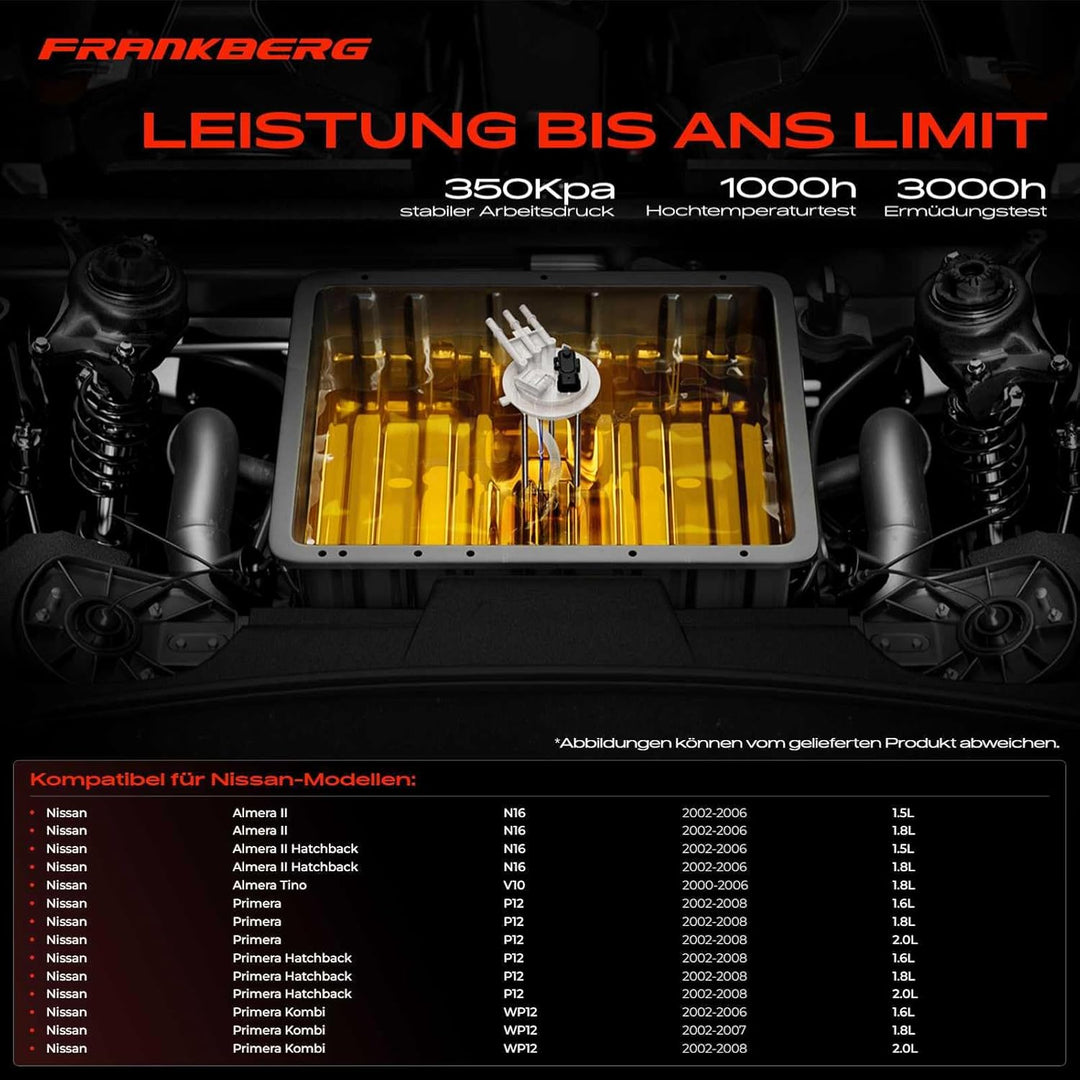 Kraftstoffpumpe Benzinpumpe für Almera II N16 V10 Primera P12 WP12 1.5L 1.6L 1.8L 2.0L 2002-2008 058