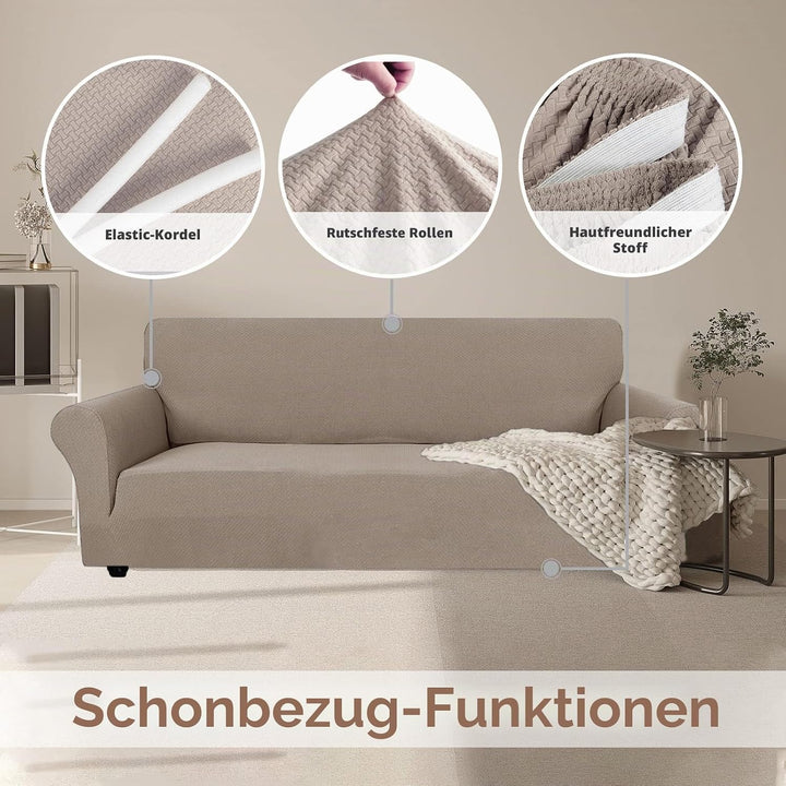 Ystyle Sofa überzug 2 Sitzer Mit Armlehne, Stretch Sofabezug rutschfest, Modern Sofa Cover Für Hunde