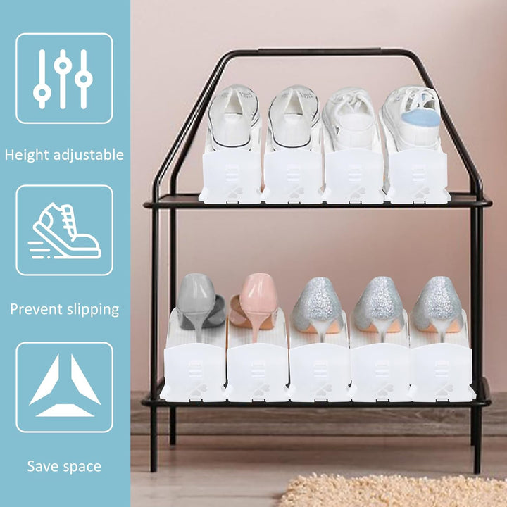 Einstellbare Schuhregale-20er Pack,Doppelschicht Schuhstapler,Schuhstapler/Schuhhalter Set,Platzspar