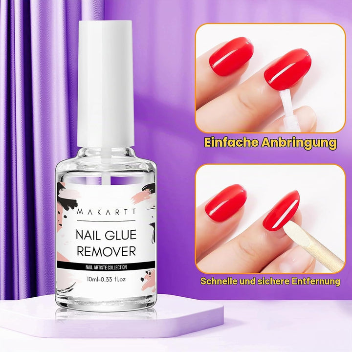 Makartt Nail Glue Set mit Nagelkleber Entferner und Dehydrator - Professionell für Nagelspitzen Fäls