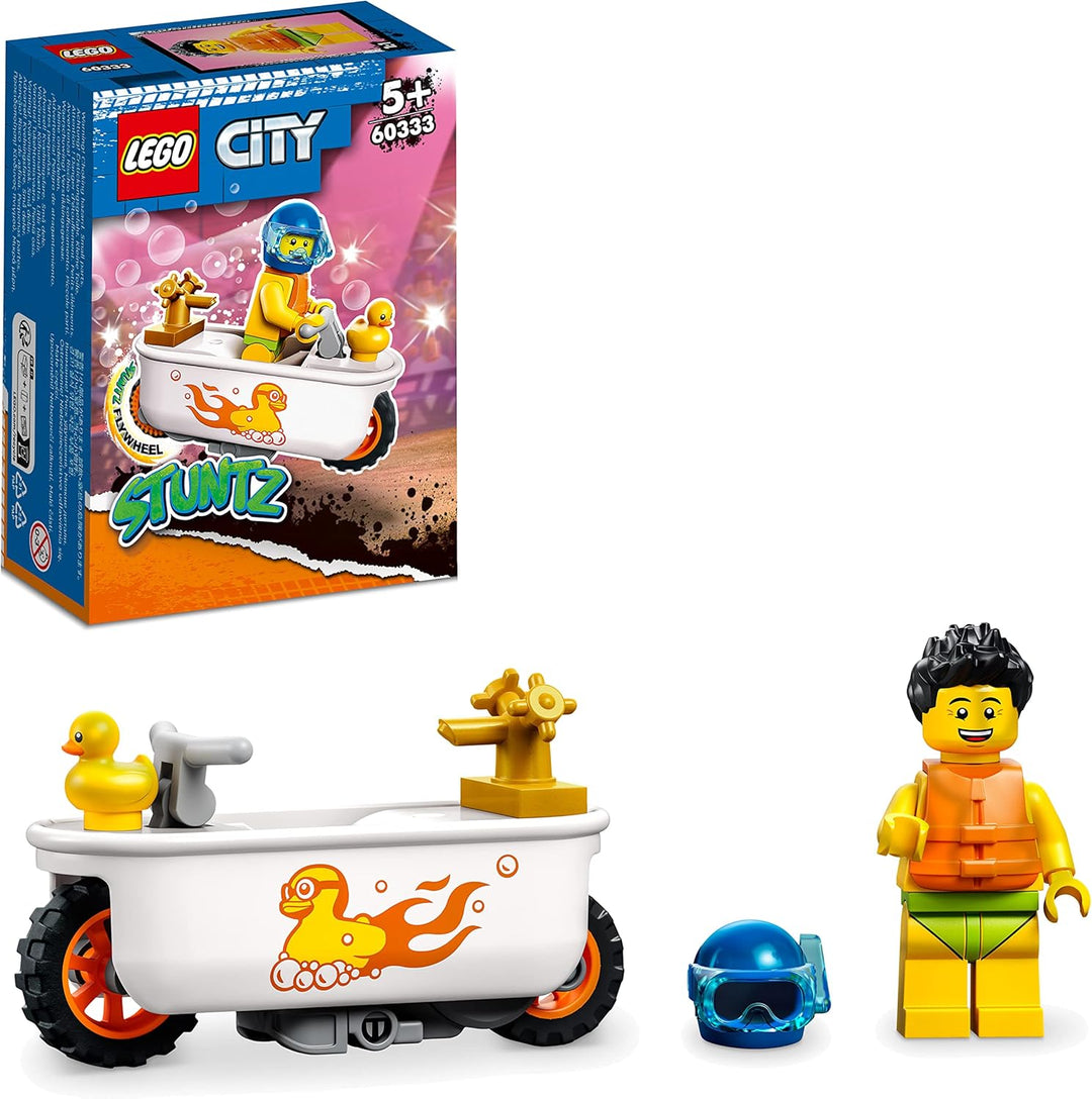 LEGO 60333 City Stuntz Badewannen-Stuntbike, Set mit Motorrad und Minifigur, Action-Spielzeug als Ge