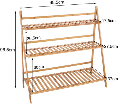 medla Blumentreppe Holz, Blumenständer für innen draussen, 3-stufig, Blumentreppe Klappbar, Blumenle