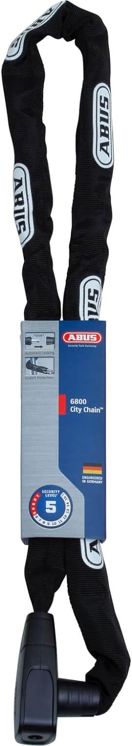 ABUS Unisex – Erwachsene 6800/85 BK 2.0 Kettenschlösser 110 cm Schwarz, 110 cm Schwarz