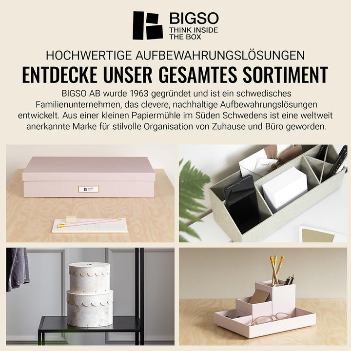 BIGSO ELISA Schreibtisch Organizer – Aufbewahrungsbox mit 4 Fächern – Schreibtischablage für Zettel,