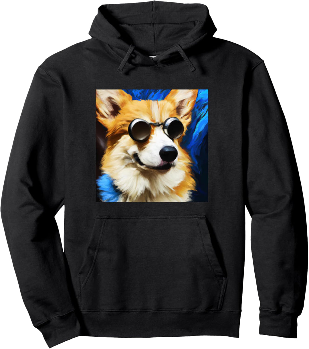 Corgi Portrait Vincent Van Gogh Style Hund Pullover Hoodie