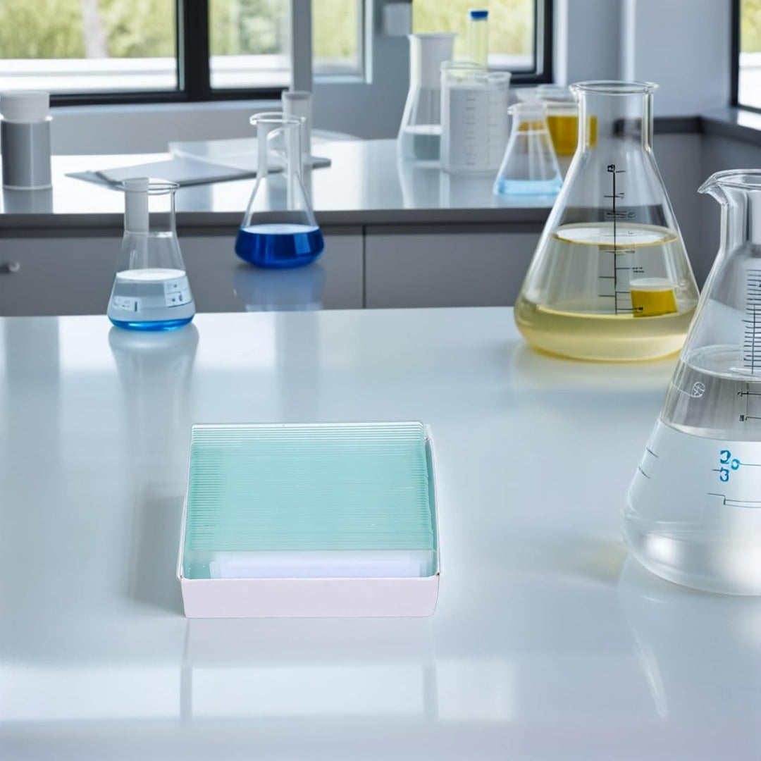 Mikroskop Objektträger aus Glas 50 Stück mit Konkaver Vertiefung Labor Objektträger für Wasserproben