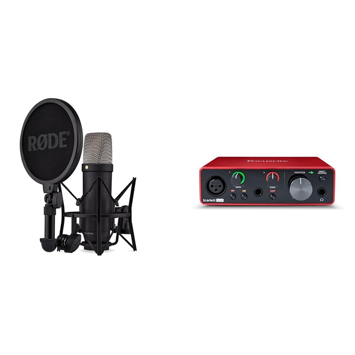 RØDE NT1 5. Generation Grossmembran-Kondensatormikrofon mit XLR- und USB-Ausgängen (Schwarz) & Focus