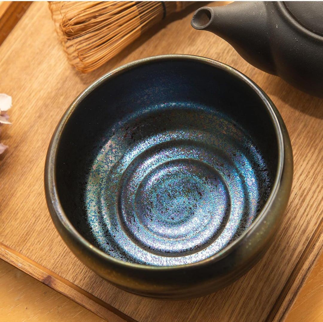Asayu Japan Matcha-Schale, handgefertigter japanischer Keramik-Chawan in „Starry Night Blue“, mikrow