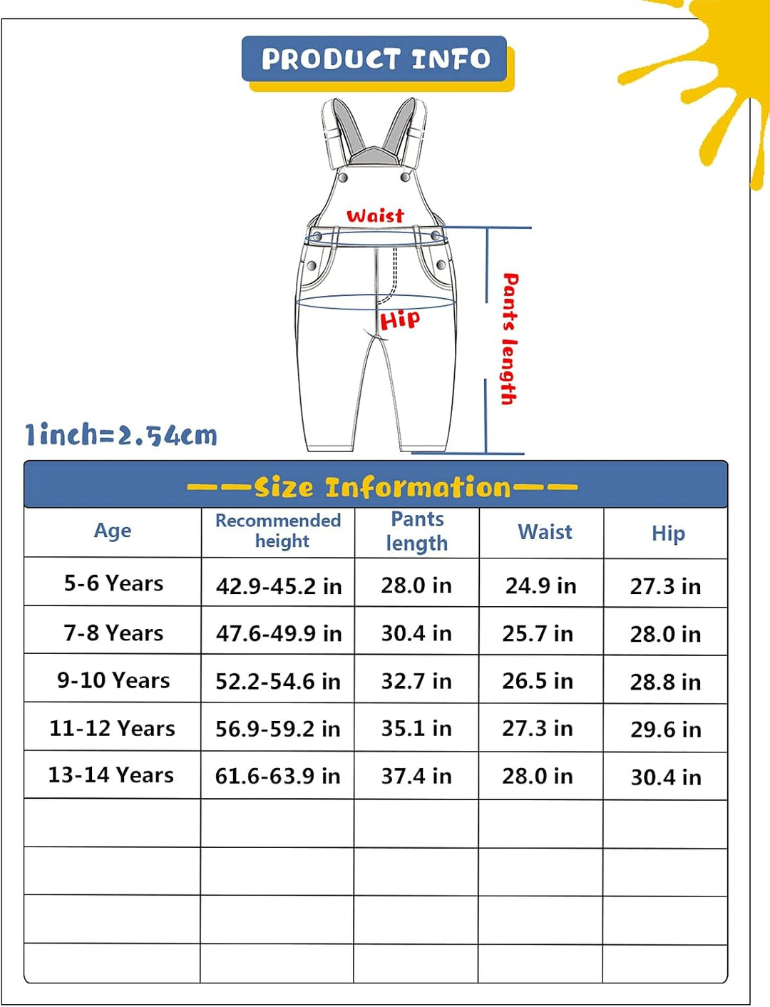 KIDSCOOL SPACE Mädchen-Denim-Latzhose,Little Big Kid Zerrissene Jeans-Arbeitskleidung 12-13 Jahre He
