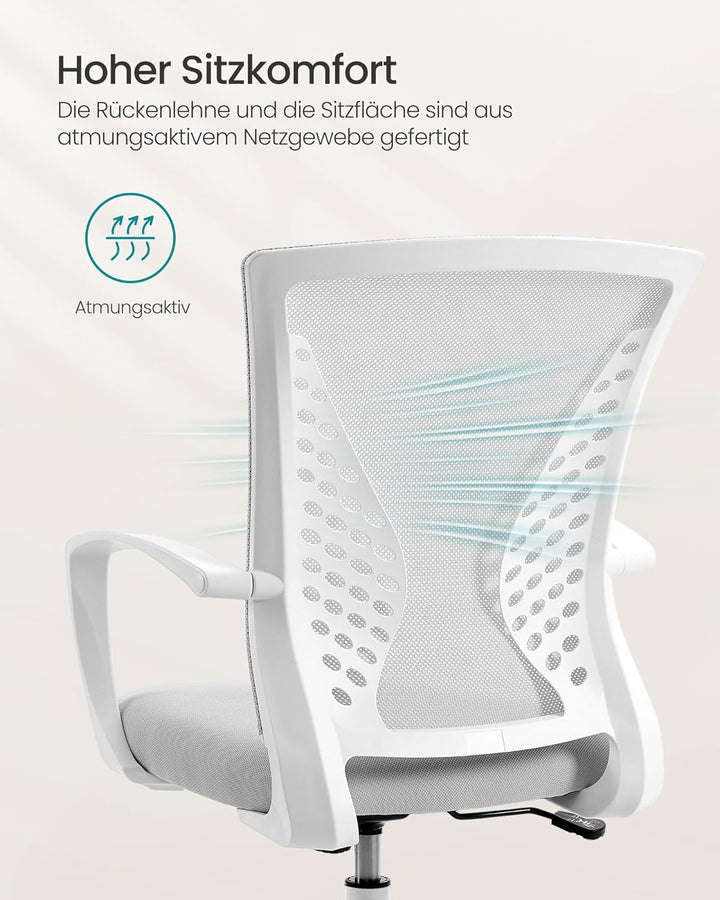 SONGMICS Bürostuhl, Schreibtischstuhl mit Netzbespannung, höhenverstellbarer Computerstuhl, Drehstuh