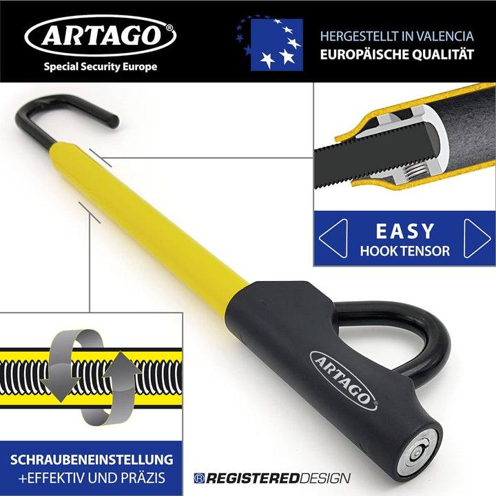 ARTAGO 871A/B Lenkradschloss EASY HOOK anpassungsfähig, Lenkradkralle, Diebstahlsicherung Lenkrad Pe