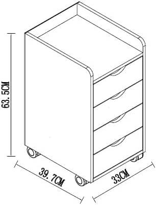 VCM Rollcontainer | Beistellcontainer mit 4 Schubladen | Masse ca. H. 65 x B. 33 x T. 40 cm | 4 leic