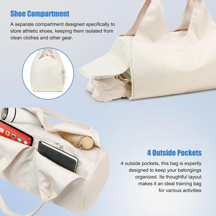 Sporttasche für Damen und Herren mit Schuhfach & Nassfach Weekender Reisetasche Freizeit Handtasche