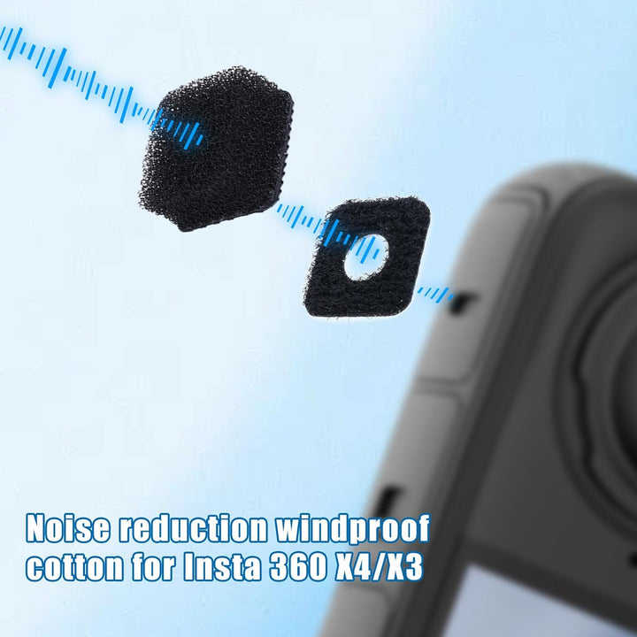 BOXOB 6 Sets Mikrofon Windschutz für Insta 360 X4/X3 Kamera, Anti-Lärm Schwamm Mikrofon Windschutz E