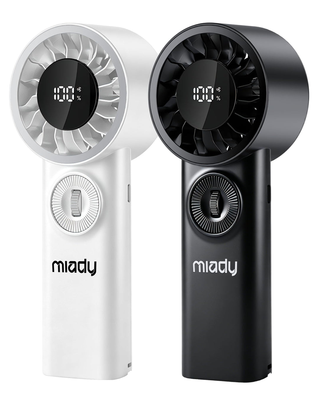 Miady 2 Stück Tragbarer Handventilator,16 Stunden maximale Akkulaufzeit | 3600mAh|USB Wiederaufladba