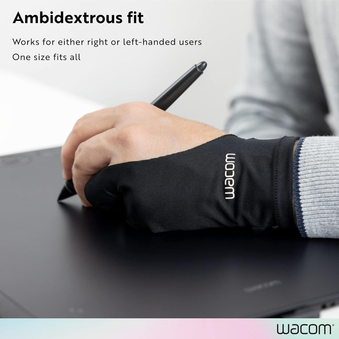 Wacom Zeichenhandschuh, Zwei-Finger-Künstler-Handschuh für Zeichentablet-Stift-Display, 90% recycelt