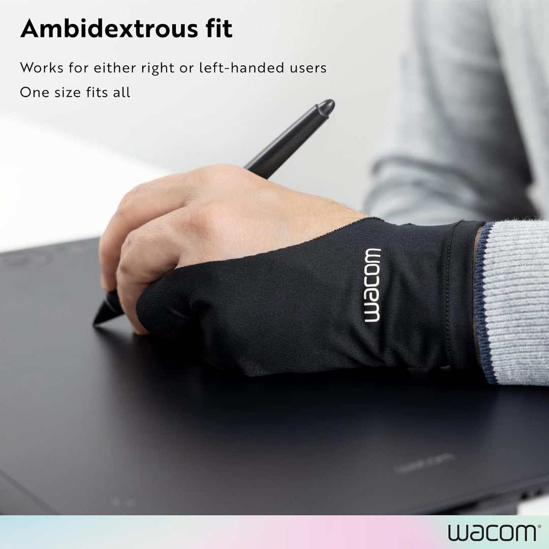 Wacom Zeichenhandschuh, Zwei-Finger-Künstler-Handschuh für Zeichnungstablet-Stift-Display, 90% recyc