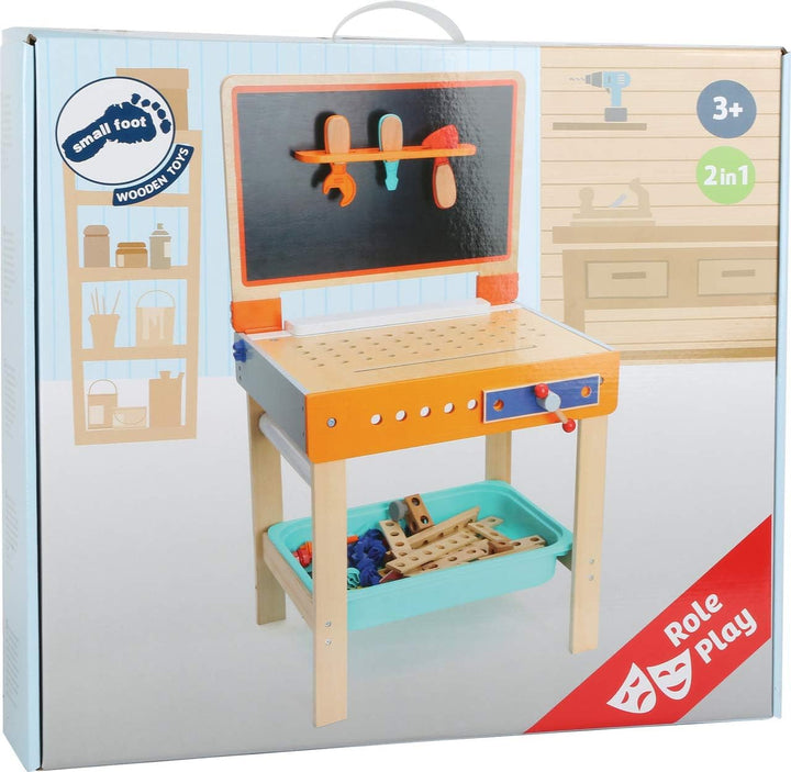 small foot 10603 Werkbank und Maltisch als 2-in 1 Spielzeug aus Holz
