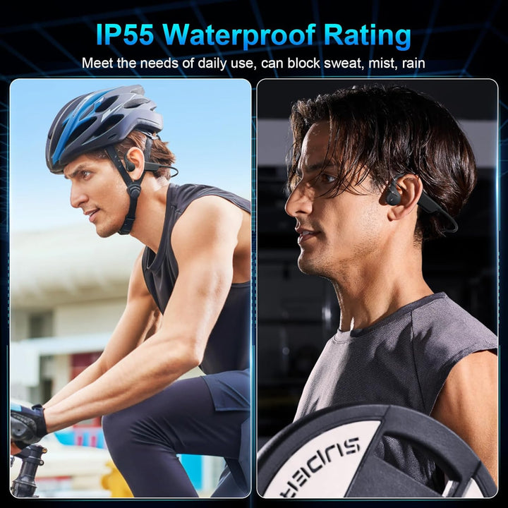 Knochenschall Kopfhörer Kopfhörer Kabellos Bluetooth 5.3 IP55 Wasserdicht 180mAh Akku Memory-Titan-L