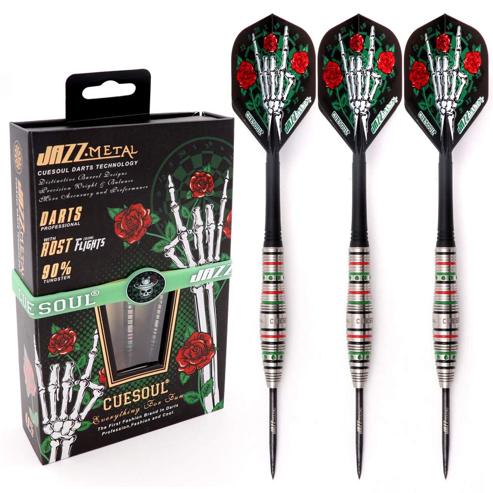 CUESOUL Jazz-Metal 21/23 / 25g Stahlspitze 90% Wolfram Dart Set mit integrierten ROST Flights CSJM-J