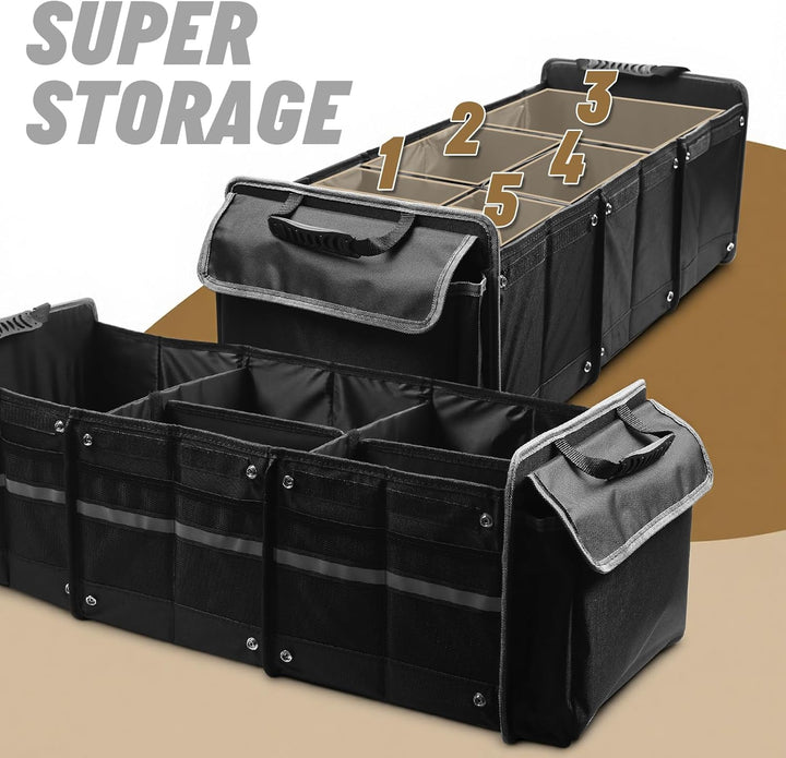 94L Auto Kofferraum Organizer, 5 In 1 Faltbare Kofferraumtasche mit integrierter Kühltasche, 3 Extra