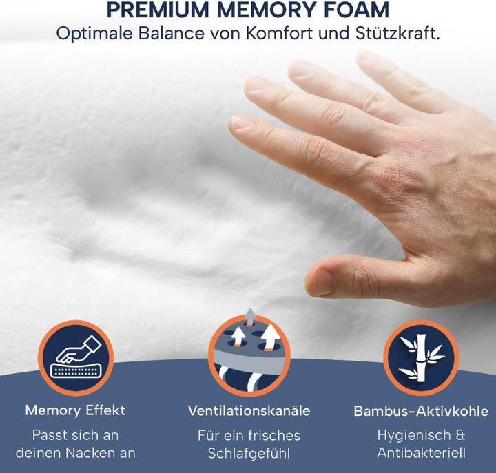 Ergonomisches Schmetterlingskissen für Seitenschläfer aus Memoryschaum. Orthopädisches Memory Foam S