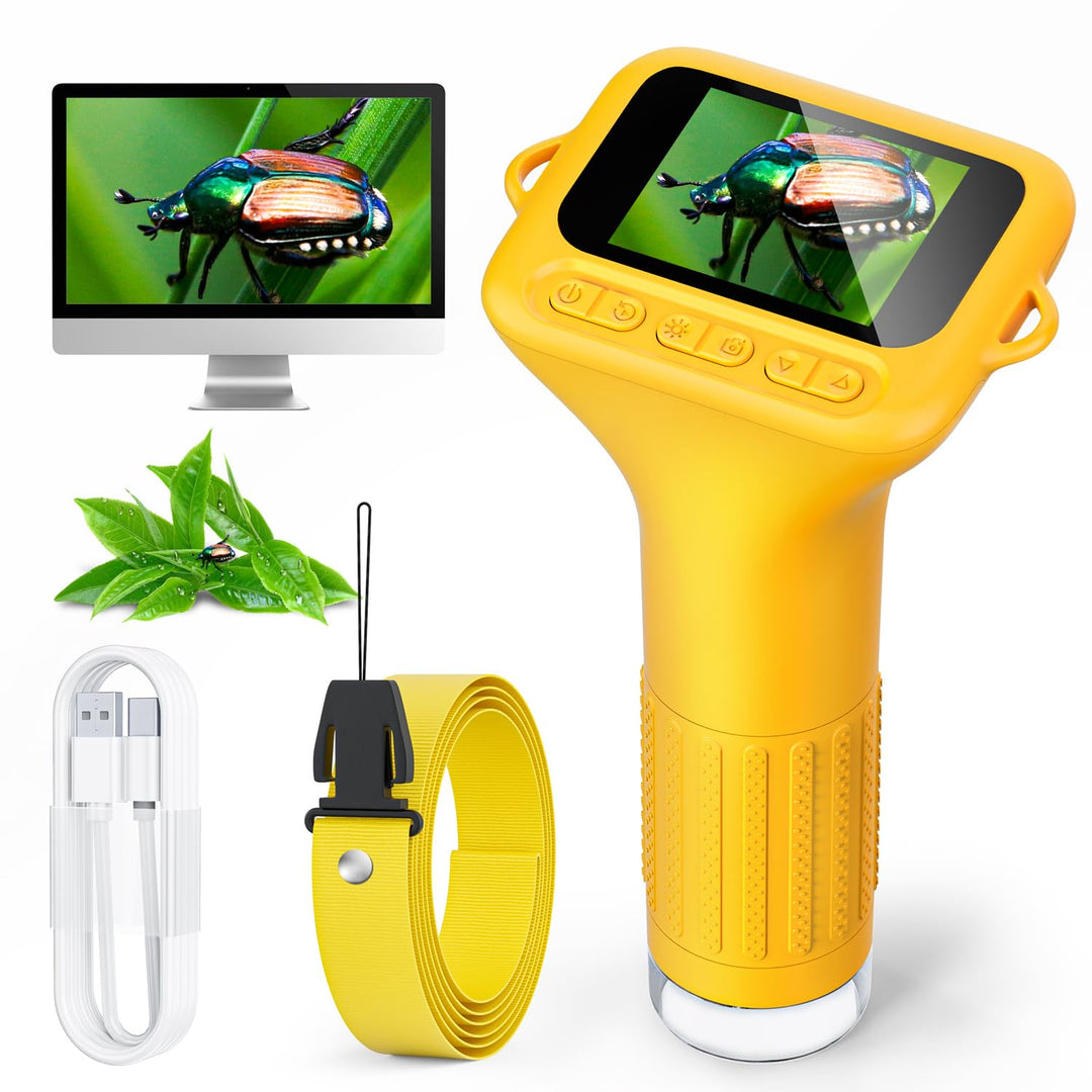 Digitales Mikroskop für Kinder, SKYBASIC 1000x Zoom Mini-Mikroskopkamera für Kinder mit 2.0 Zoll Bil