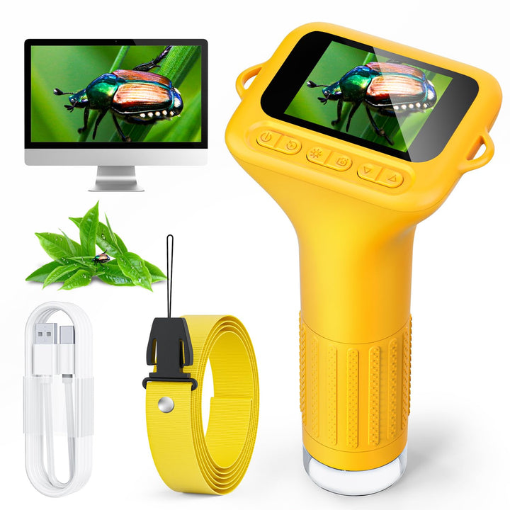Digitales Mikroskop für Kinder, SKYBASIC 1000x Zoom Mini-Mikroskopkamera für Kinder mit 2.0 Zoll Bil