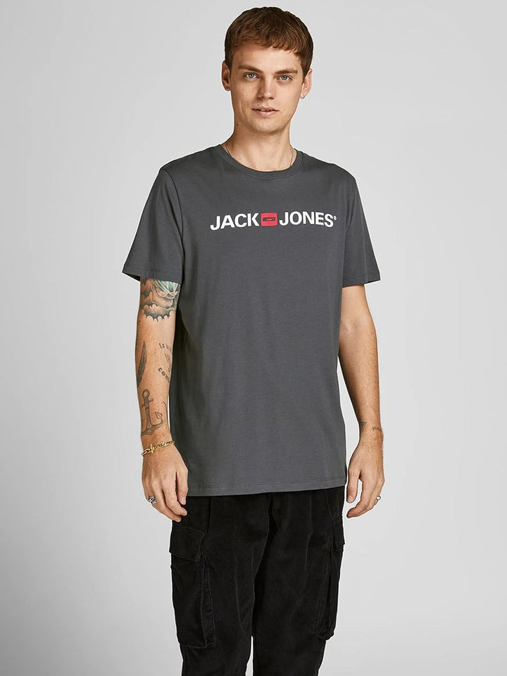 JACK &amp; JONES Herren JJECORP Logo Tee SS Crew Neck Vorteilspack, Asphalt/1Asphalt1DustyOlive1Gr, L
