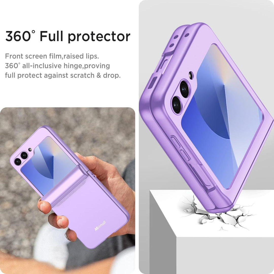 Miimall Kompatibel mit Samsung Galaxy Z Flip 6/Flip7 FE Hülle mit Scharnierschutz Magnetischer [Exte