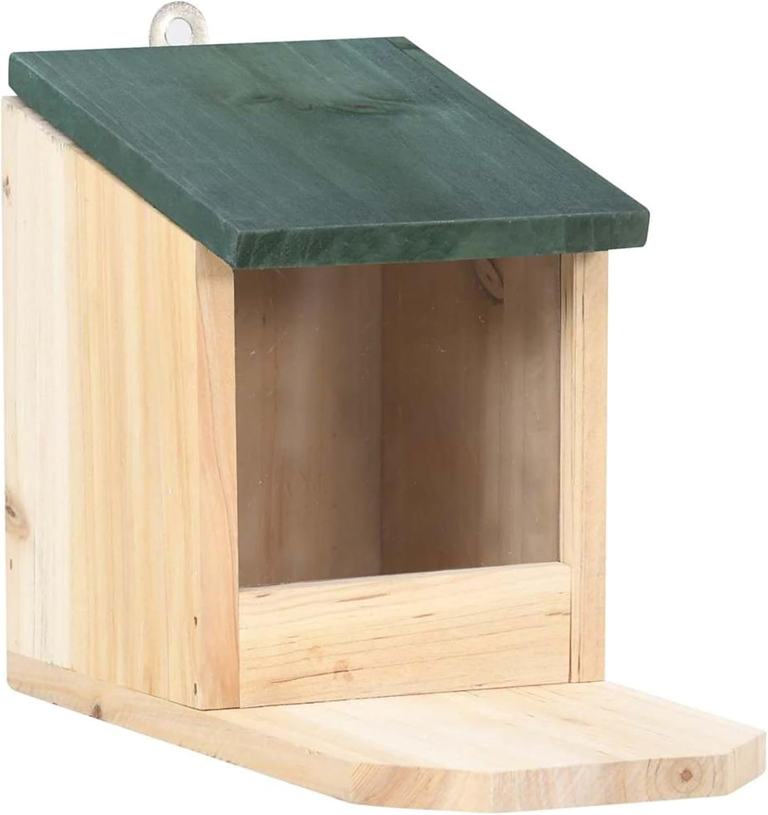 Homgoday Eichhörnchen Futterhaus 4 STK. Tannenholz Eichhörnchen Futterstation mit Klappdach 12x23x17